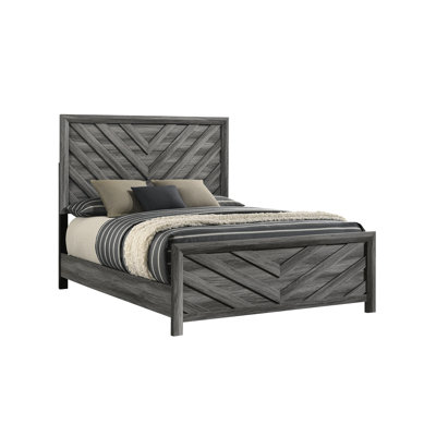 Stylish Modern, Twin Bed Frame, Grey Wood, Bedroom Atmosphere Improvement Sleek Design, Good Support,