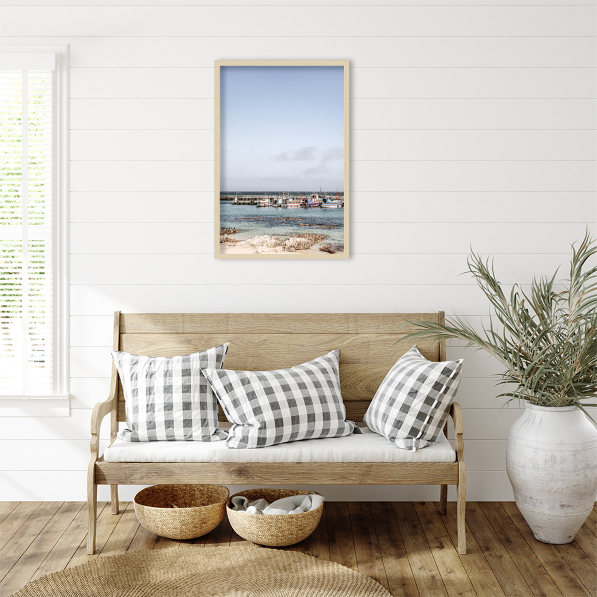 Kalk Bay Beach by Shot by Clint Wood Framed Wall Art Print, Brown, 33" H x 23" W