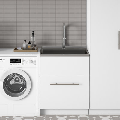 Armoire de buanderie avec robinet et évier en acier inoxydable