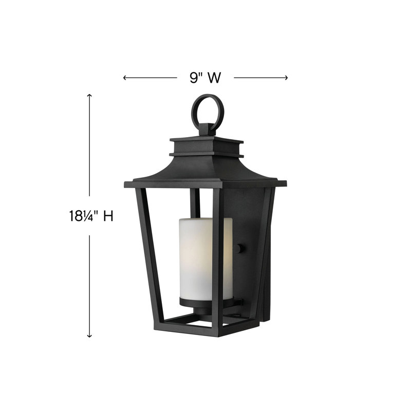 Sullivan Outdoor Wall Lantern, 18.3" H x 9" W x 10" D, Black, Incandescent