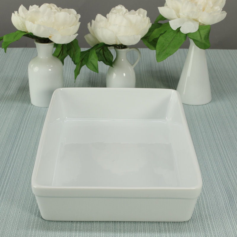 White 12-Inch Porcelain Rectangular Baking Dish