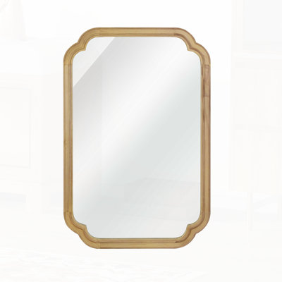 Solid Wood Frame Rounded Corner Decorative Mirror