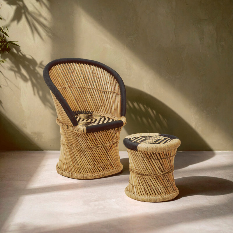 Naim Wicker Outdoor Armless Lounge Chair