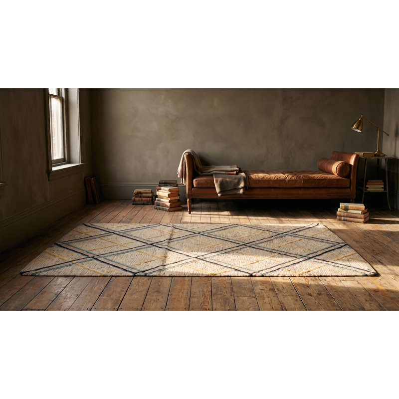 Petit tapis crocheté en laine antique American