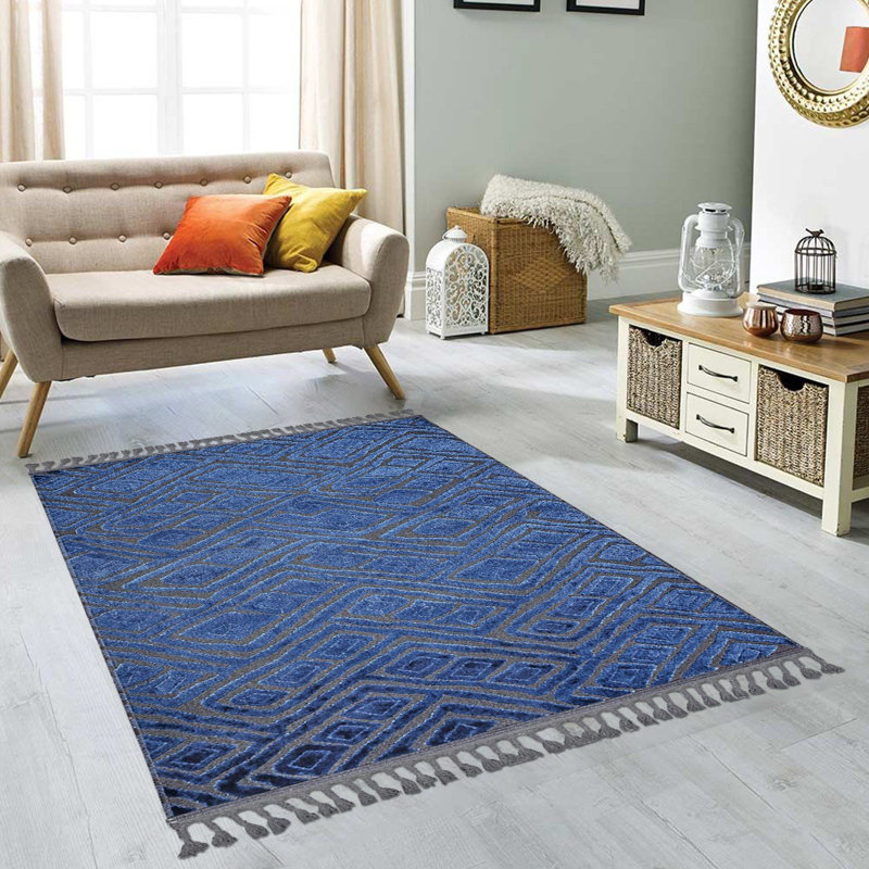 Tapis rectangulaire en coton tissé à la machine Swerve, Rectangle 3 pi 11 po x 5 pi 7 po