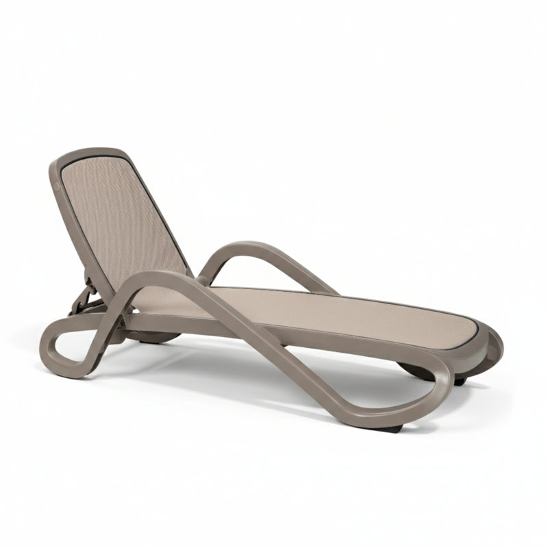 Alfa Long Reclining Single Chaise, Turtle Dove Beige
