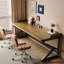 Bureau rectangulaire en bois massif brun clair-377431431-377431446