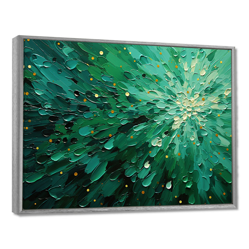 Décoration murale Emerald Euphoria II - Paysages abstraits, Reproduction avec cadre flottant, H 24 po x l 32 po