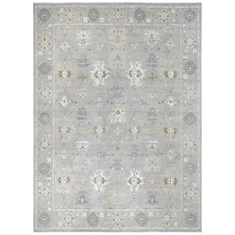 Tapis beige noué à la main de haute qualité