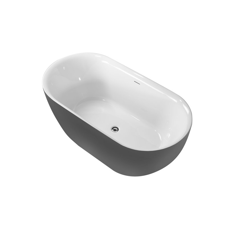 Malone 67 po Baignoire autoportante au fini gris mat, Gris mat