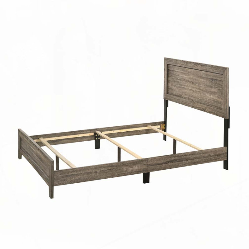 Wood Panel Bed, Gray, Queen
