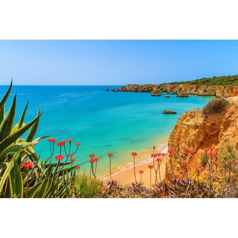 Cliff Rocks On Beautiful Beach by Pkazmierczak - Wrapped Canvas Print, 51cm H x 76cm W x 3.8cm D