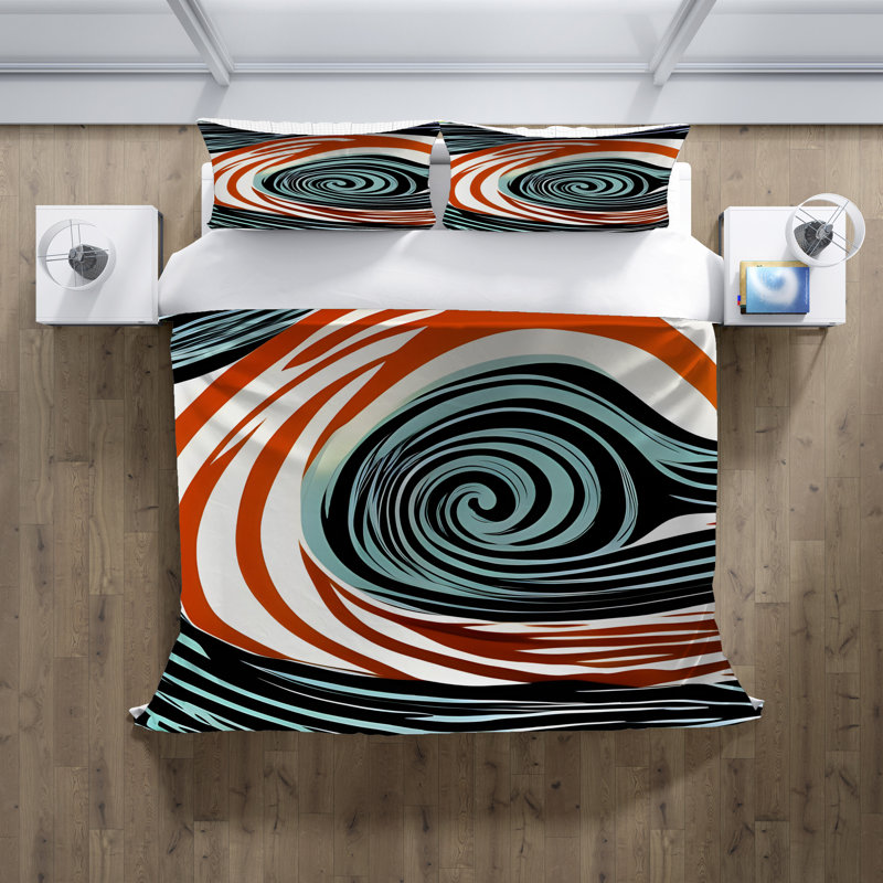 Polyester Abstract Duvet Cover, King Duvet Cover + 2 King Shams