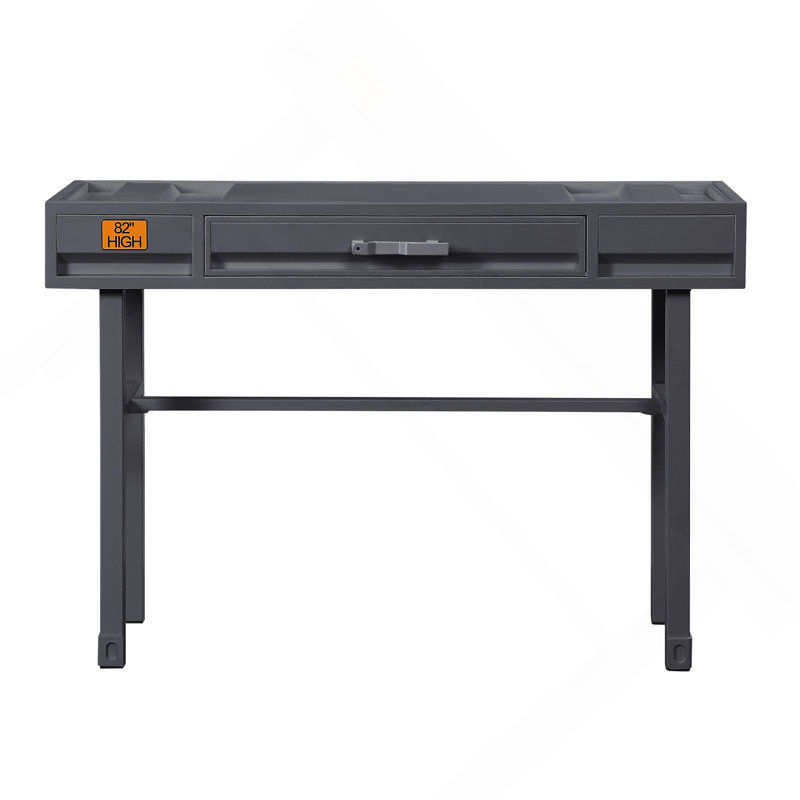 Bureau d'écriture Gunmetal avec 1 tiroir, Noir