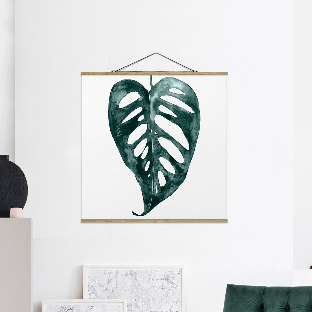 Stoffbild Emerald Green Monstera Adansonii