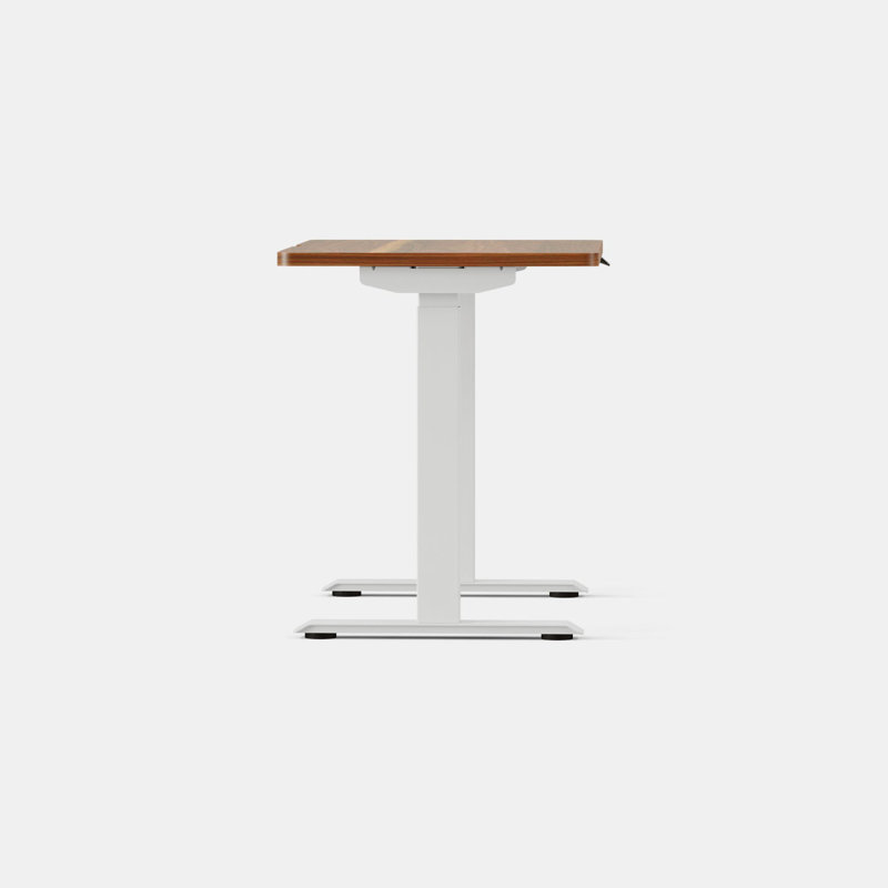 Duo Standing Desk, 47.3" H x 36" W x 24" D, White, Walnut