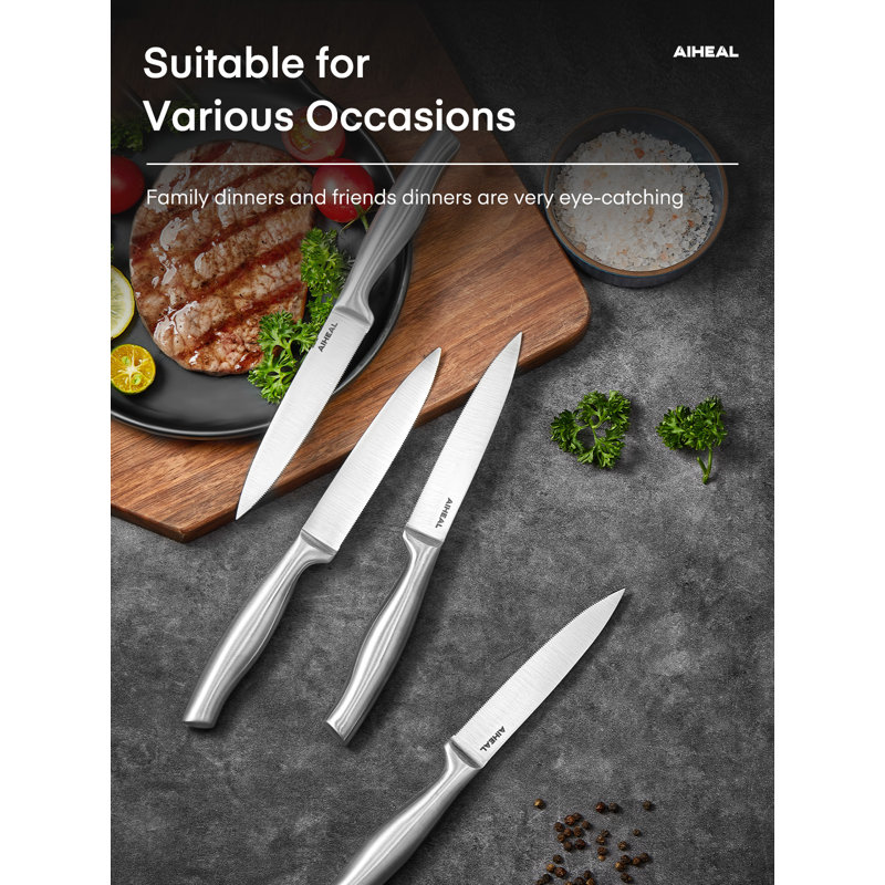 Ensemble de 12 couteaux à steak en acier inoxydable Aiheal