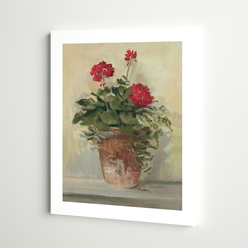 «Pots de géraniums II», reproduction, H 48 po x l 38 po x P 1,5 po, Toile