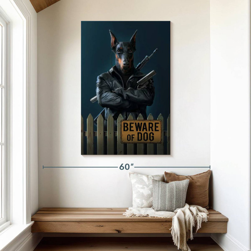 Ketti Beware Of Dog, H 48 po x l 32 po