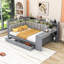Full Two Drawers Daybed with Light Strip, Charging Station and Storage Shelves-1743633217