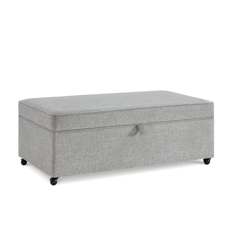 Grand repose-pieds de rangement avec roulettes Modern, Gris