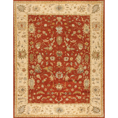 Tapis oriental brique / crème en laine noué à la main Essence
