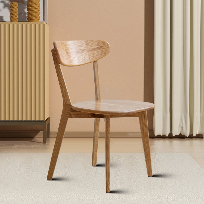 Jadvyga Solid Wood Side Chair Dining Chair, Oak