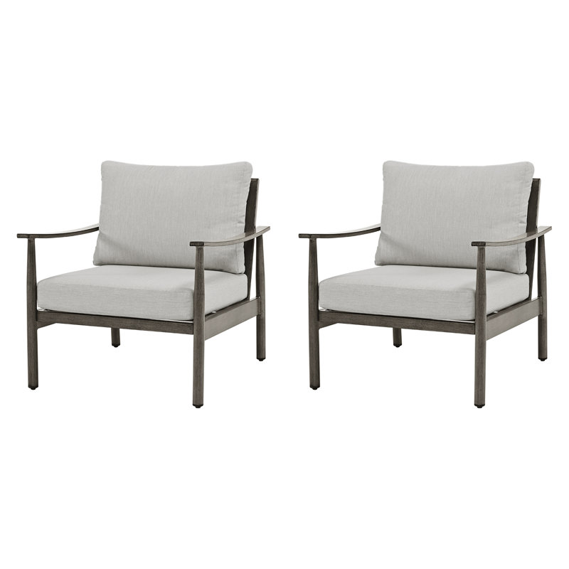 Mariene Aluminum Outdoor Lounge Chair, Gray, Brown