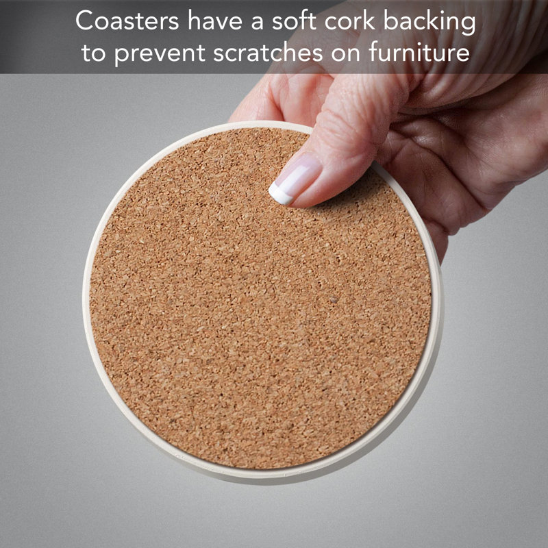 Winter Woodlands Round Absorbent Stone Coasters with Cork Backing