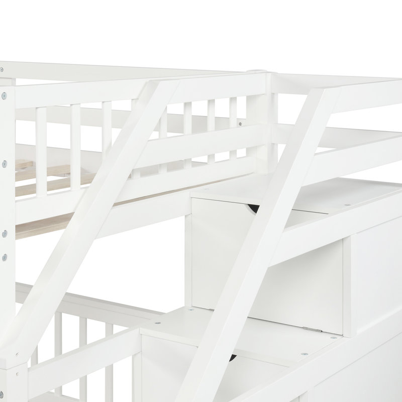 Lit mezzanine avec escalier, Blanc