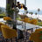 Extendable Glass Top Metal Base Dining Table