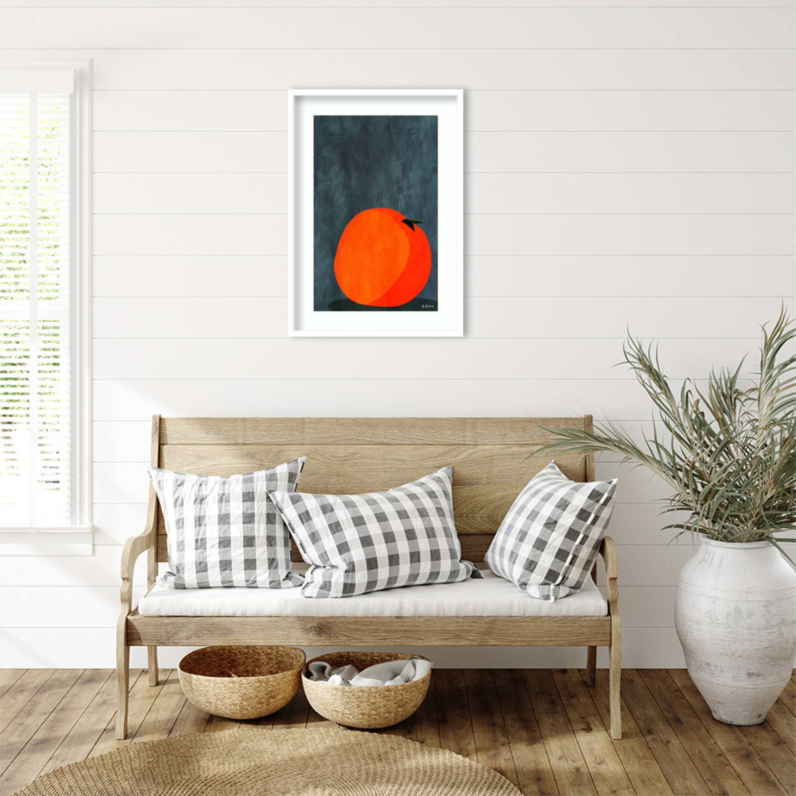 Calmly Sleeping Apple Print, 31" H x 22" W, White