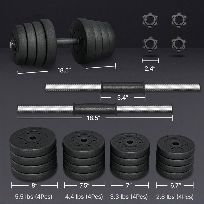 Adjustable Dumbbell Set For Home Gym, 64 LB