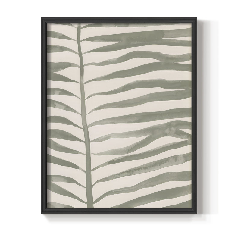 Frond Fingers I, reproduction encadrée - bois massif, Noir, noir, noir, noir, H 15 po x l 12 po