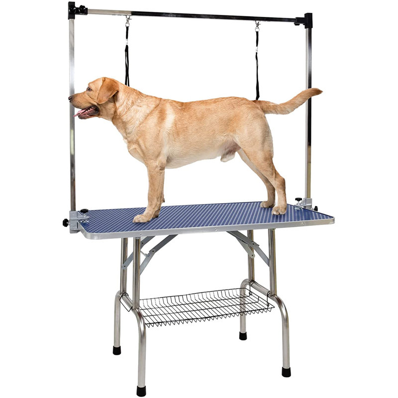 Adjustable Pet Grooming Tables, Blue, 64" H x 46'' W x 24" D