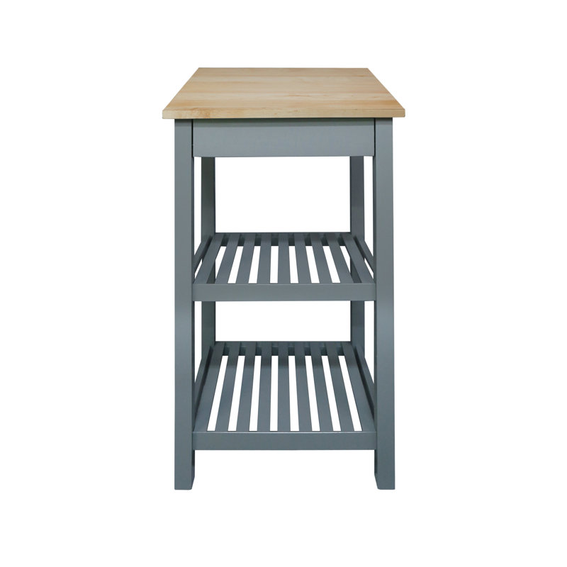 Table de préparation en bois massif de 40 po Herriott, 36,5 po H x 23 po l x 20 po P, Gris ardoise