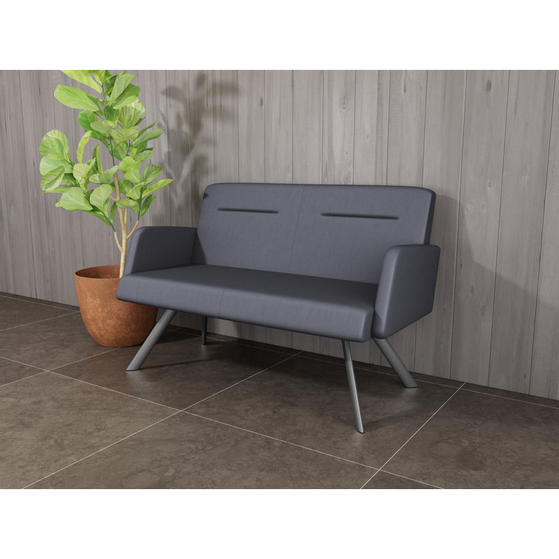 Causeuse Willow, Noir Patriot Plus - nettoyez le vinyle avec un lin, Gris anthracite