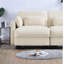 Canapé modulaire moderne à 3 places en chenille beige