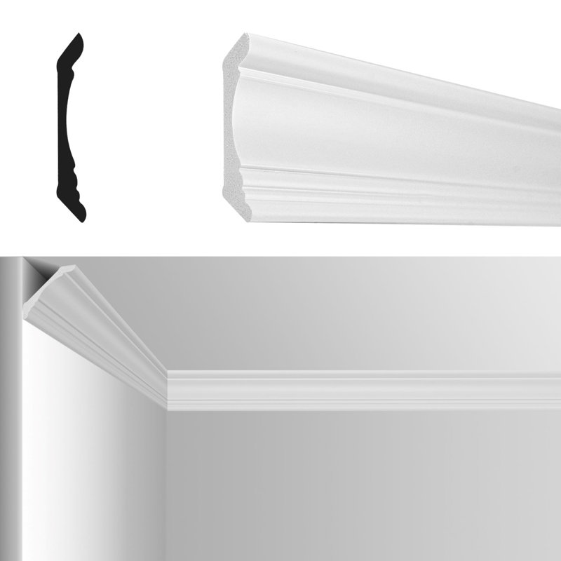 Art3d 96''x3.7'' Crown Moulding Trim,Glue Up Decorative Ceiling Moulding,Set of 4