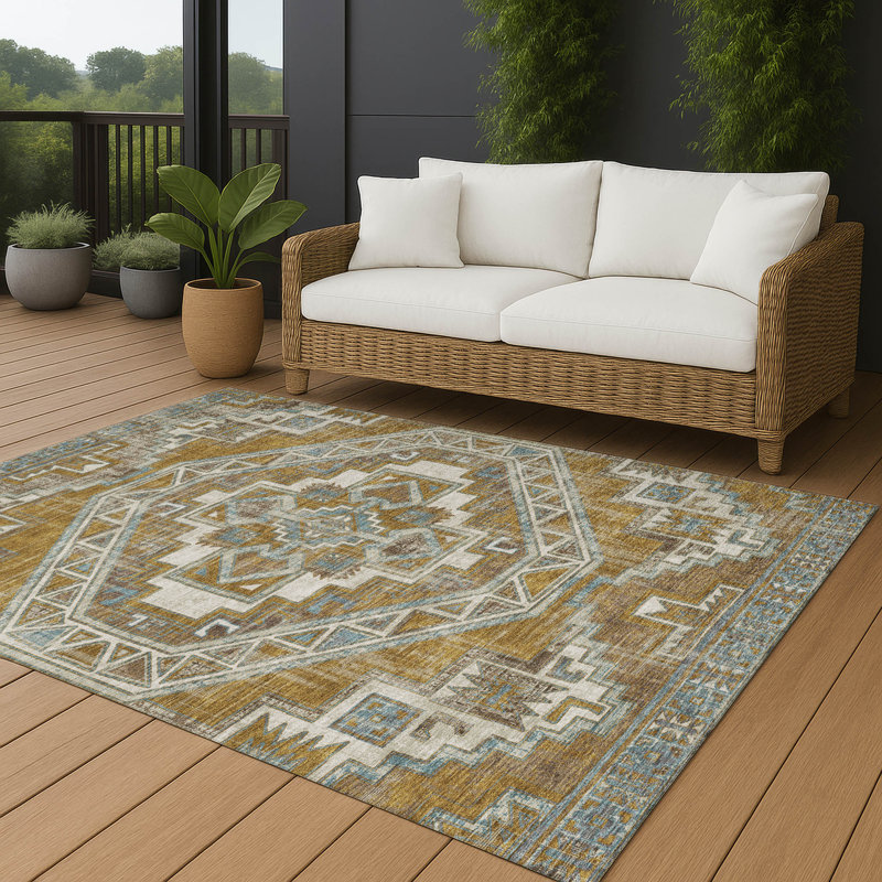Machine Washable Indoor/Outdoor Chantille ACN2794 Global Rug, Walnut, 3' x 5'
