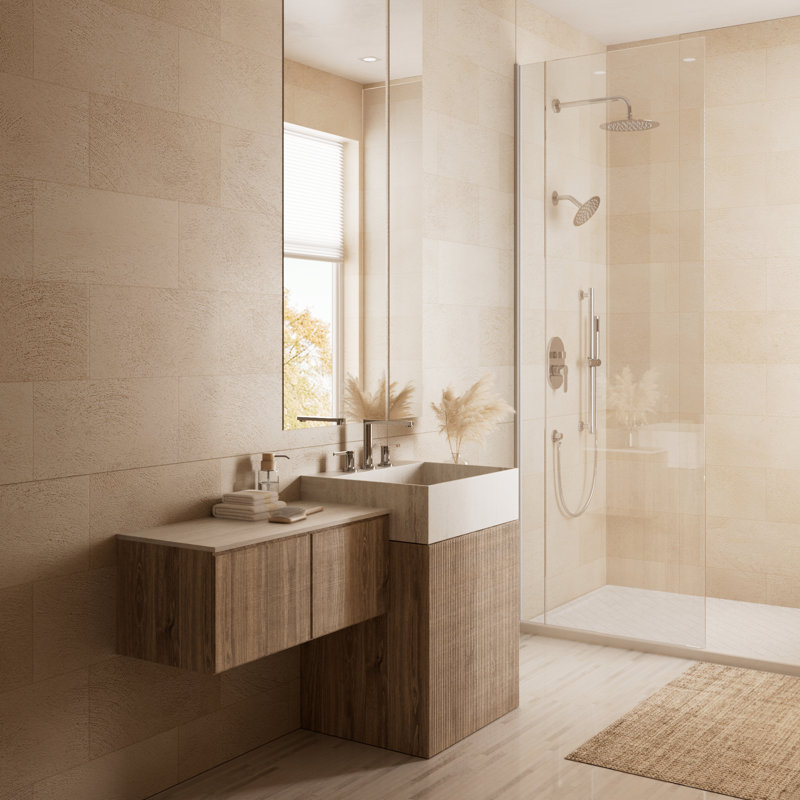 Robinet de salle de bain surdimensionné avec bonde escamotable, robinet de salle de bain moderne à 2 poignées et 3 trous en chrome poli