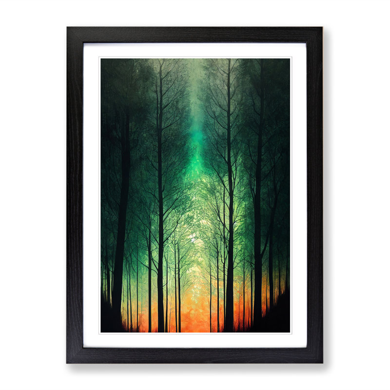 FRM-V0523-993X Forest Dreams - Single Picture Frame Print, 64cm H x 46cm W x 2cm D, Black Framed