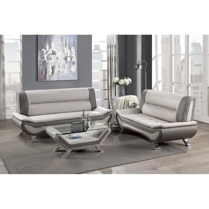 Causeuse moderne 1 pièce et canapé rembourré en polyuréthane, Beige