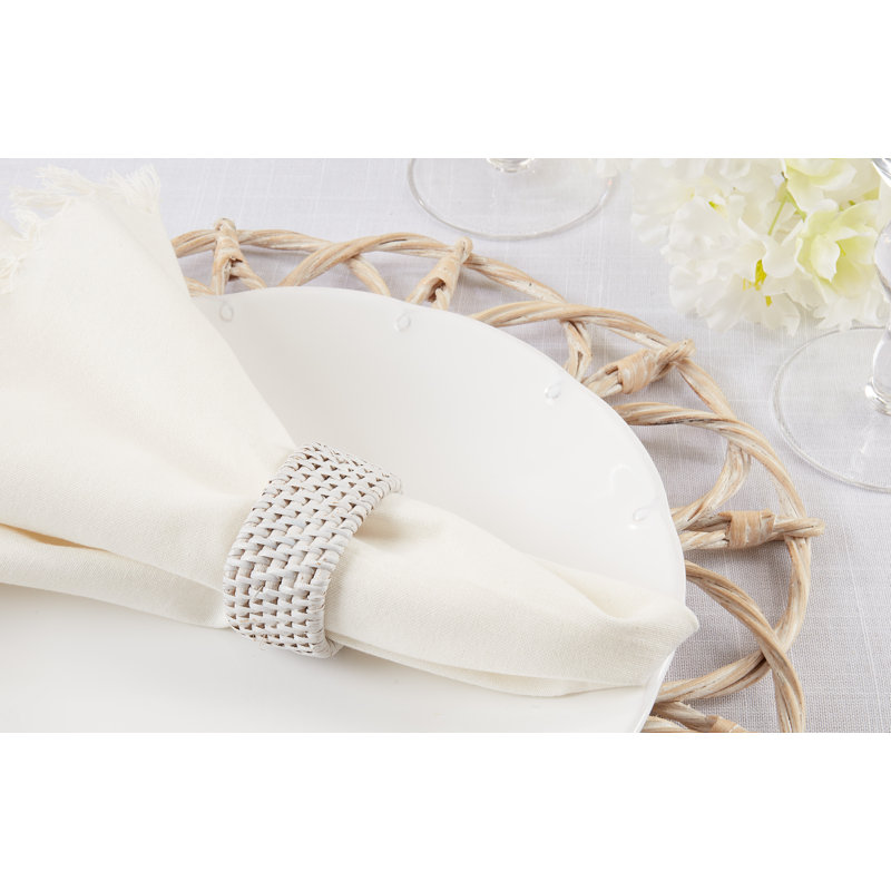 Napkin Ring Set, White