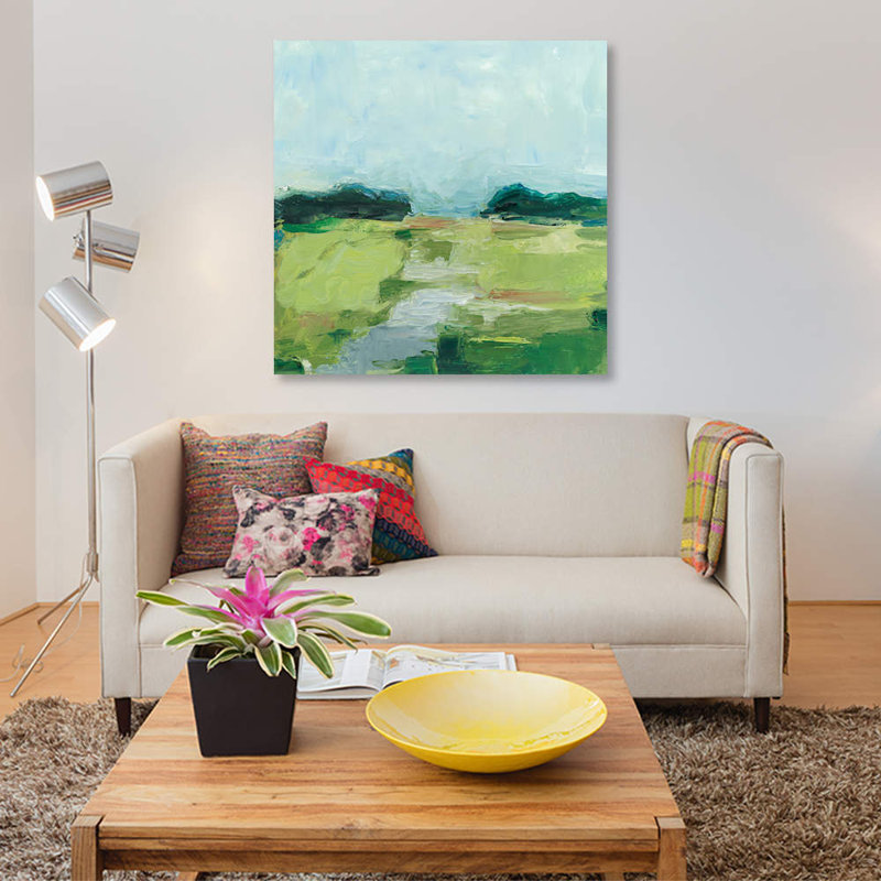 « rurale path i », impression sur toile, H 26 po x l 26 po x P 1,5 po, Toile tendue, Pas de tapis