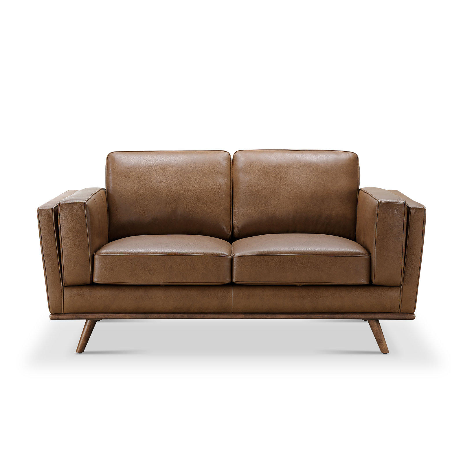 Barberena 67'' Upholstered Loveseat, Camel Genuine Leather