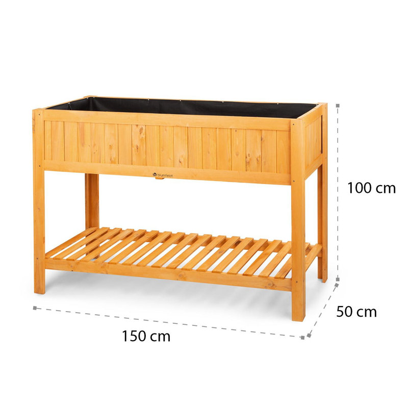 Wood Raised Garden Bed, 100cm H x 150cm W x 50cm D