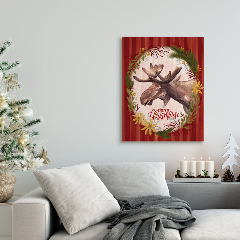 Merry Chris-Moose, Toile tendue, H 30 po x l 24 po