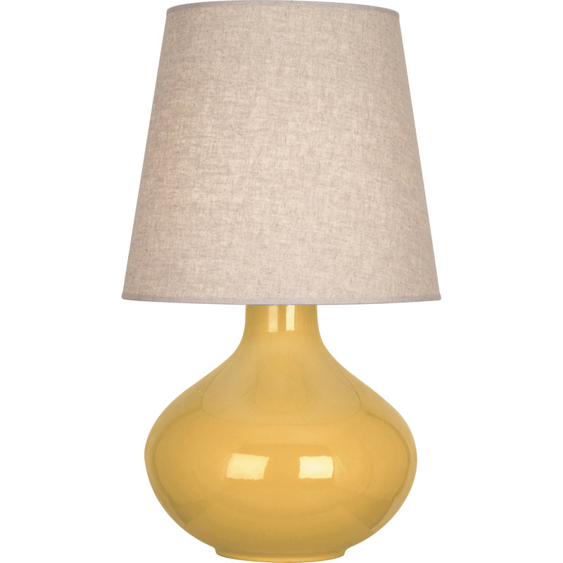 June Table Lamp, Buff Linen, Sunset Yellow