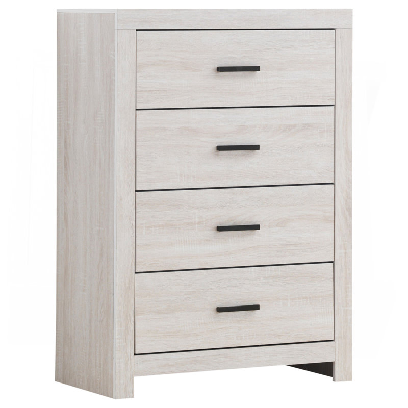 Commode rectangulaire 4 tiroirs Geary, Blanc